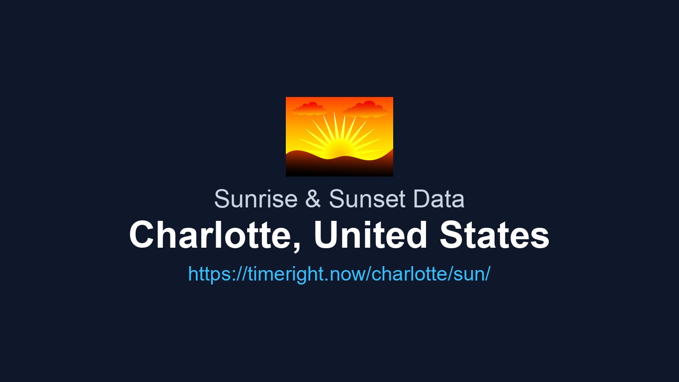 Sunrise & Sunset Times for Charlotte, United States | TimeRight.now