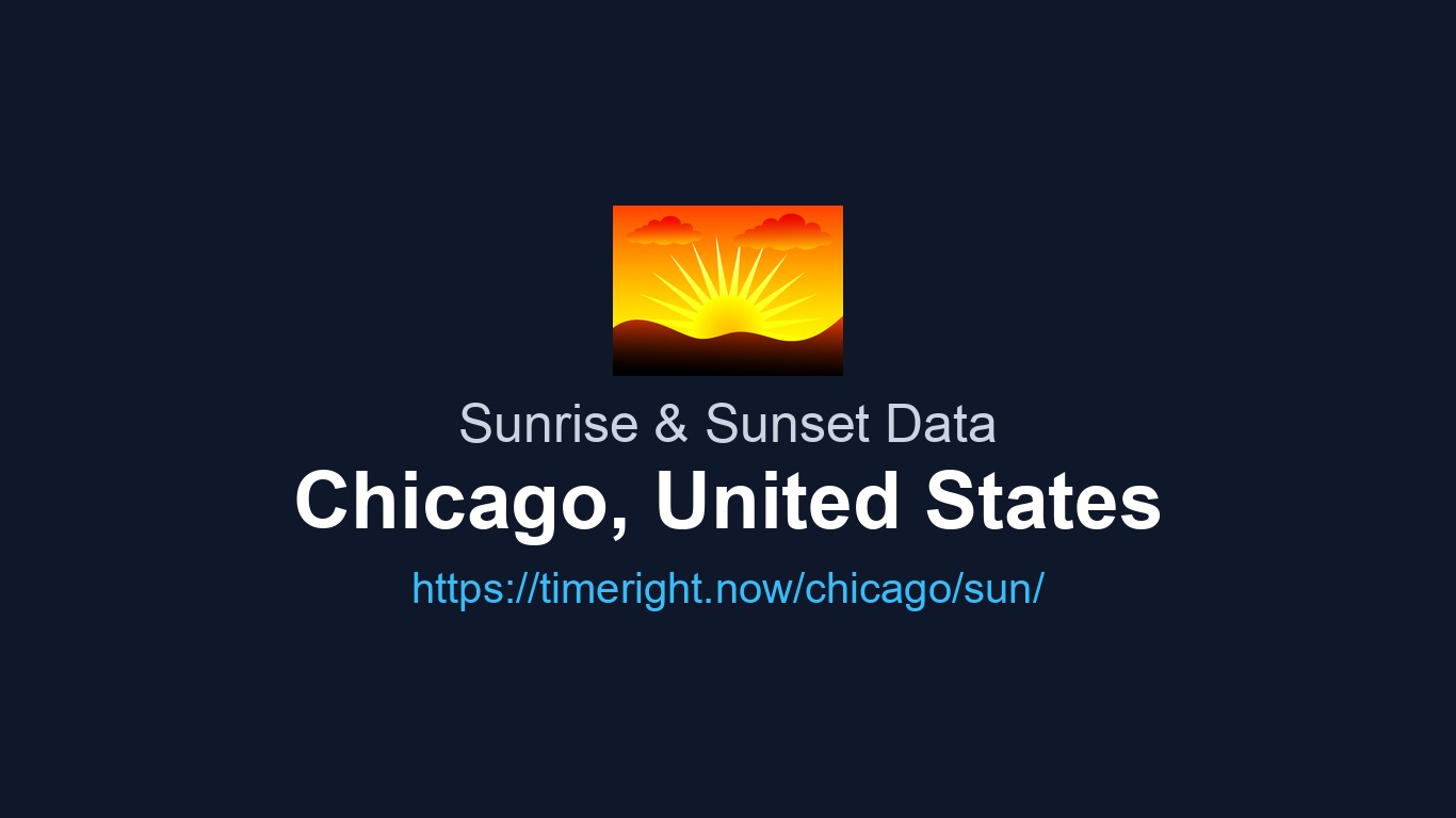 Sunrise & Sunset Times for Chicago, United States | TimeRight.now
