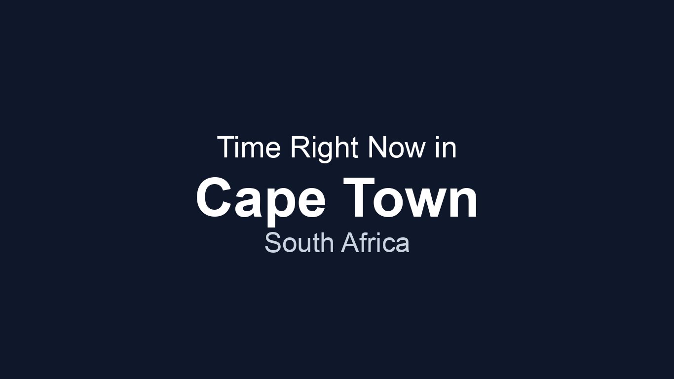 Time in Cape Town, South Africa | TimeRight.now