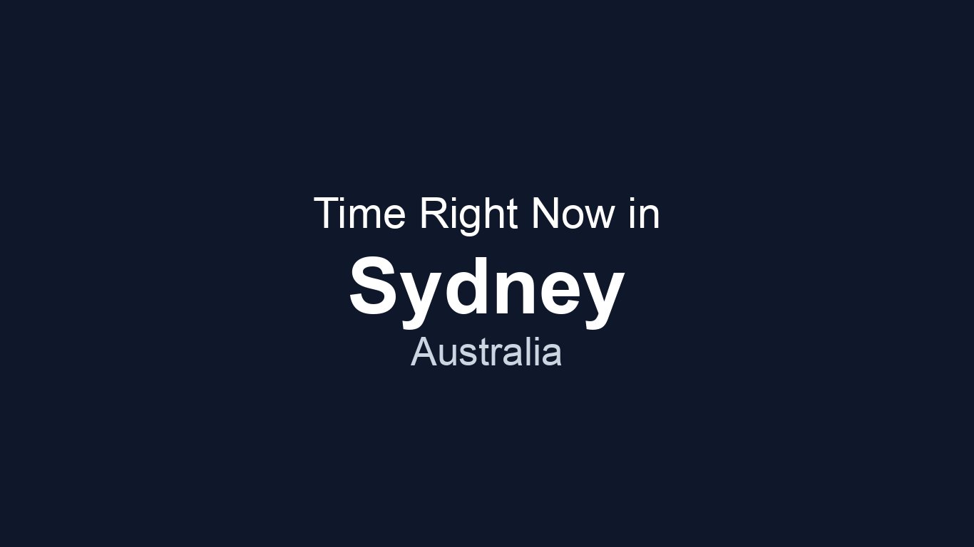 Time in Sydney, Australia | TimeRight.now
