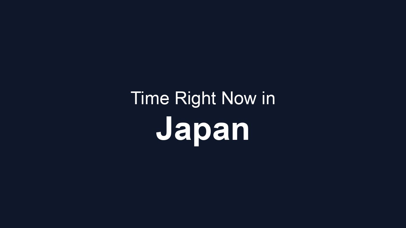 Time in Japan | TimeRight.now